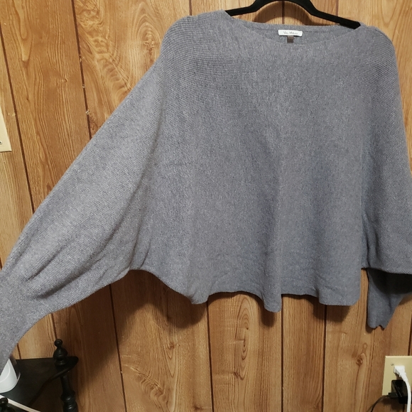 Gray Vila Milano Sweater Size Lg "Bat Wing" Style Doleman Pull Over Long Sleeve - Picture 2 of 5